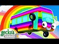Rainbow Buses | Gecko&#39;s Garage | Cartoons For Kids | Toddler Fun Learning
