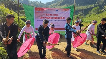 Khởi công Cầu Phiêng Luông vượt lũ trao 20 phần quà lợn 50kg 8 mâm. Nguyễn Tất Thắng