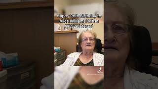 Happy 96th Birthday to Alice Williams British WW2 Veteran!