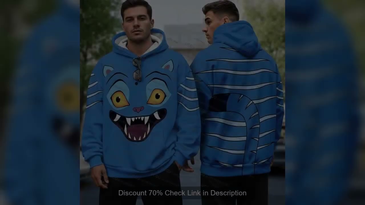 KPop Demon Hunters Hoodie For Men Halloween the Tiger Outfit Cosplay Pullover Hoodie Autumn Winter 3