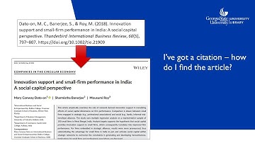 Finding an article from a citation