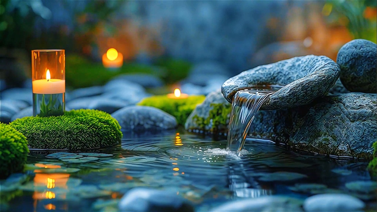 Deep Healing Piano Music 🌿 Japanese Zen Garden & Flowing Water Sounds