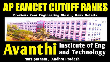 AP EAMCET CUTOFF RANKS | Avanthi Institute of Engineering and Technology | Btech College Narsipatnam