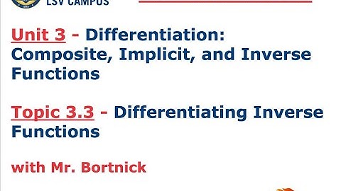 AP Calculus AB - 3.3 Differentiating Inverse Functions
