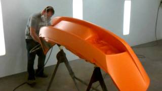 Orange Lambo is gettin sprayed...