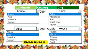 أنشاء قائمة منسدلة معتمدة علي قائمة أخري في الأكسل | Multiple Dependent Drop Down List in Excel