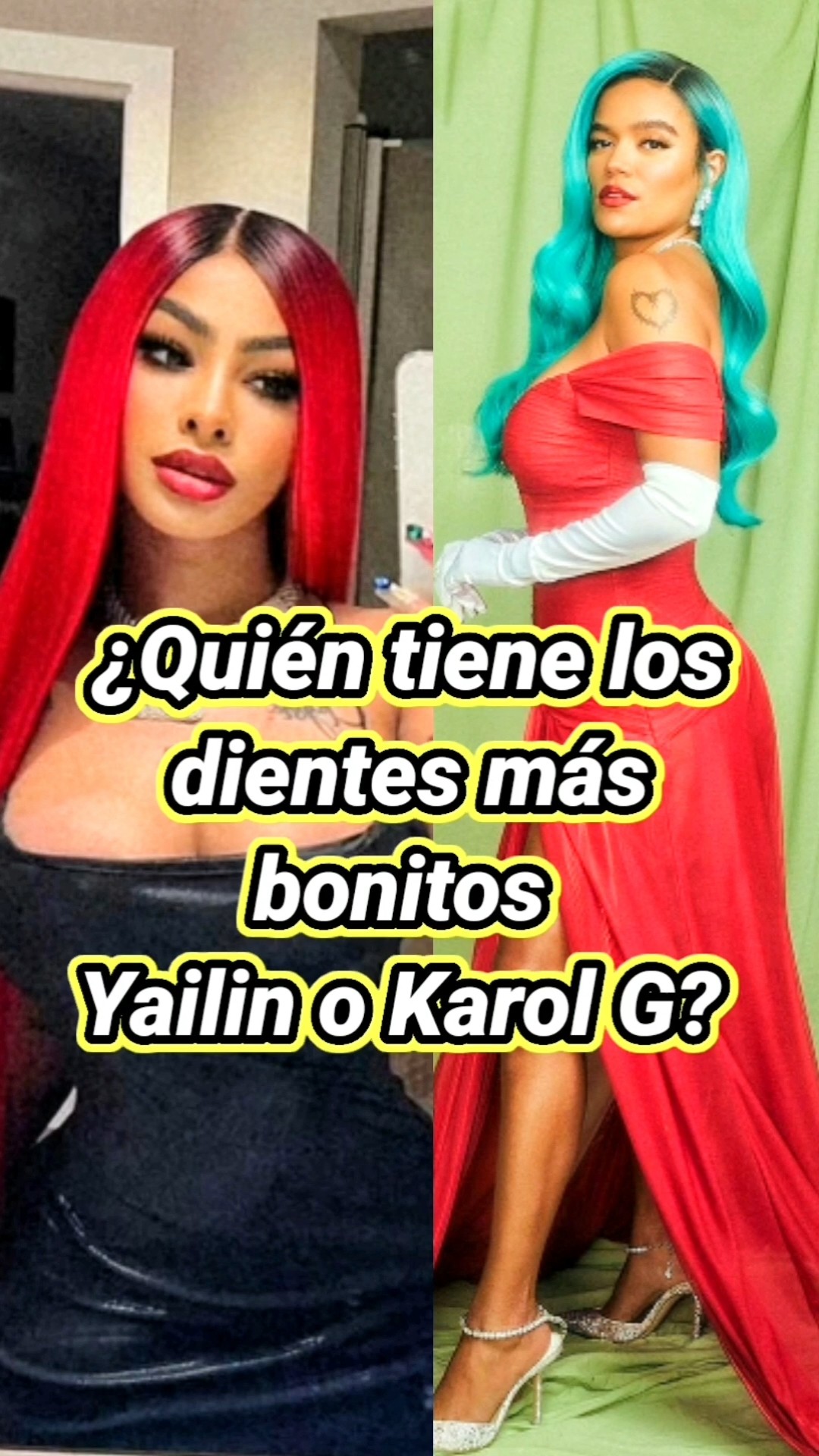¿Quién tiene los dientes más bonitos Yailin o Karol G? #karolg #bichota