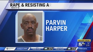 Parvin Harper arrested on rape and resisting arrest charges