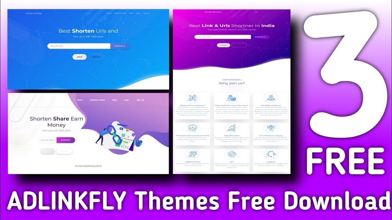 3 Adlinkfly Themes Free Download Updated V2.0 || 