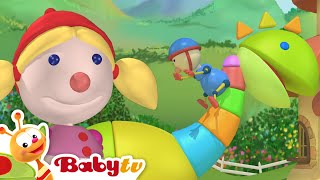 a dinosaur magical building blocks surprising animals and toys babytv