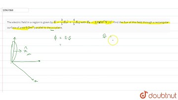 The electric field in a region is given by `E = 3/5 E_0hati +4/5E_0j` with `E_0 = 2.0 x 10^3 N//...