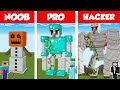 Minecraft NOOB vs PRO vs HACKER: GOLEM STATUE HOUSE BUILD CHALLENGE in Minecraft / Animation