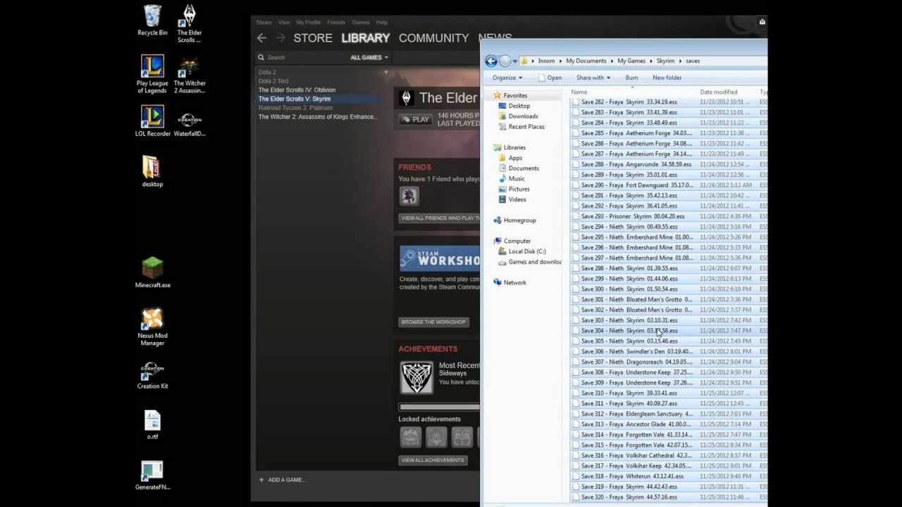 how to delete skyrim se save files