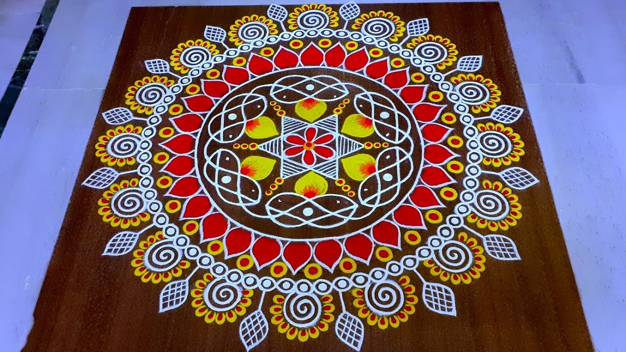 Beautiful competition muggulu 🌸Diwali special deepam rangoli design 7×4 dots #rangoli || Naa Rangoli