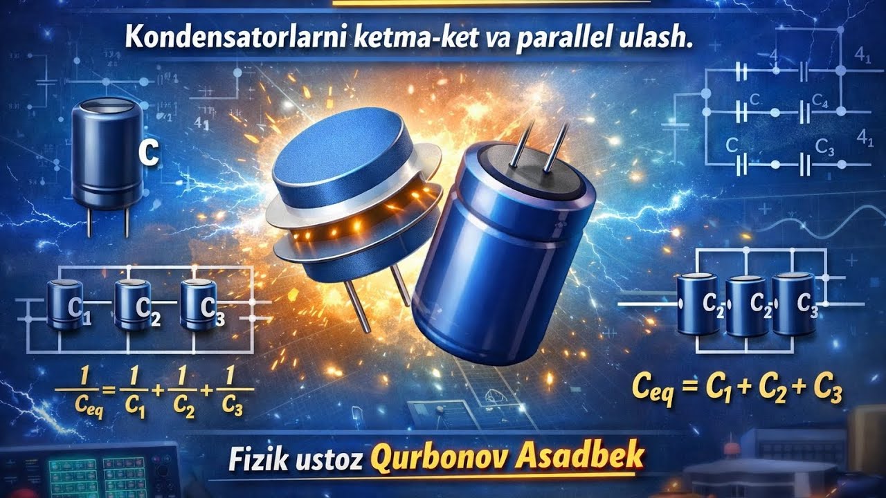 Kondensator. Kondensatorlarni ketma-ket va parallel ulash.