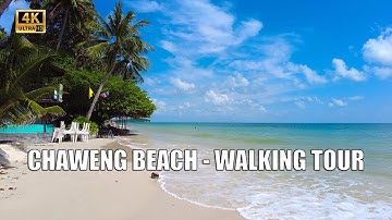4K Koh Samui Chaweng beach - Virtual walking tour 7 December | Streets of Thailand 2021