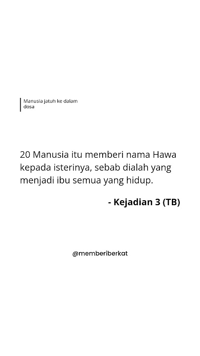 Download lagu [76] Kejadian 3:20 (TB) #mmbrbrkt