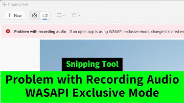 Problem with Recording Audio. If an Open App is Using WASAPI Exclusive Mode. Change it Shared Mode