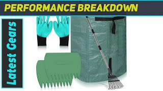 Gisafai 3-Piece Leaf Scoops and Rake Set - The Best Tool for Fall Cleanup