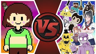 Undertale Chara vs The World! Chara vs Bill Cipher, Golden Freddy, ...