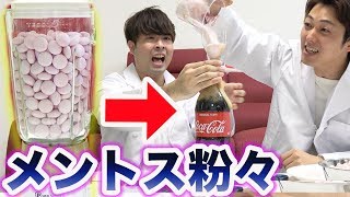 【実験】ミキサーでメントスを粉々にしてコーラに混ぜた結果...