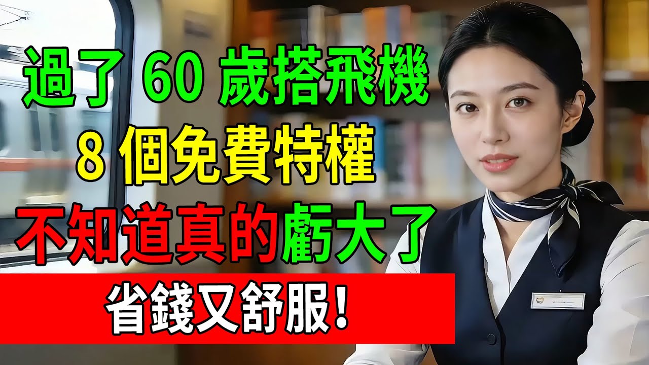 原來過了60歲搭飛機就是VIP！揭秘航空公司不說的8個免費特權，不知道真的虧大了，省錢又舒服！#老年人旅遊 #機場攻略 #隱藏福利 #免費升艙 #退休生活 #省錢妙招