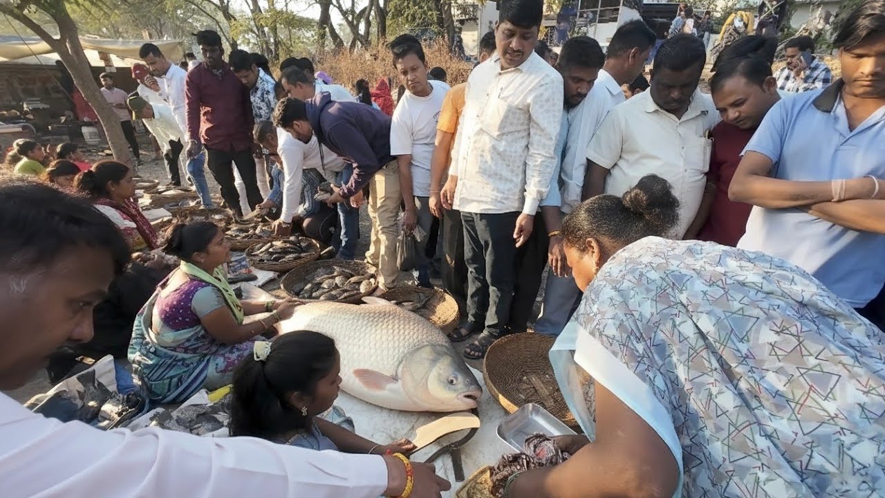 रोहिदास🤩ला परत एकदा भेटला कटला मासा 7 ते 8 किलो🤗चा नदीवर बनवली आज आईने माशांची रेसिपी🥘मच्छी मार्केट