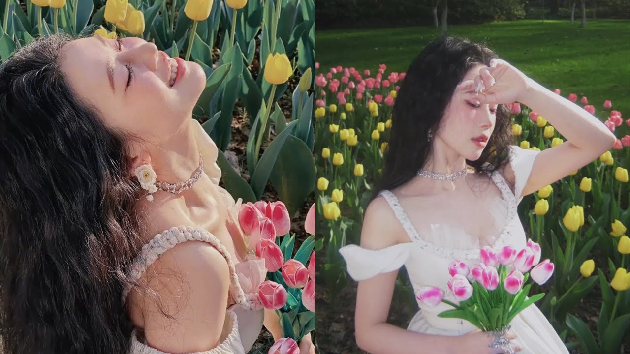 万物复苏了，出门走走吧！#郁金香 #出门逛春天 #妆容分享 #日常#是初九啊