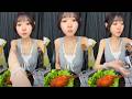 ASMR MUKBANG CRISPY FRIED CHICKEN LEG &amp; FRESH LETTUCE Eating Sounds