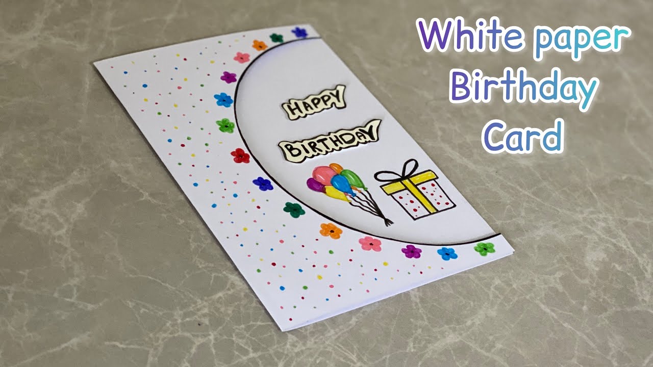 Beautiful white paper Birthday card DIY card idea1minutevideo viral