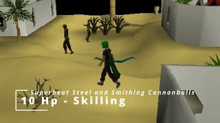 Lost City - 2004Scape - Skilling with 10 Hp - Superheat Steel and Smith Cannonballs