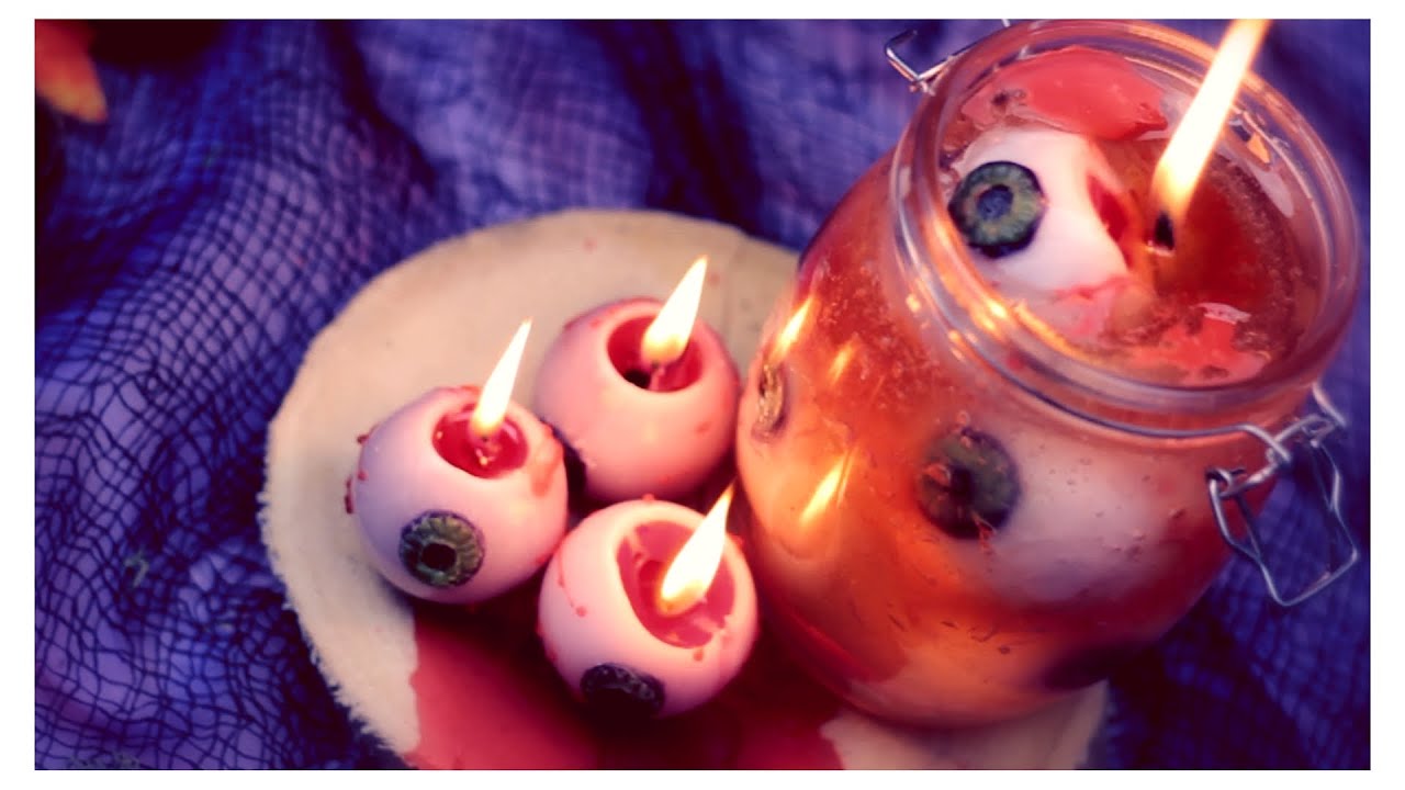 DIY: Bleeding Eyeball Candles  Halloween Room Decor - YouTube