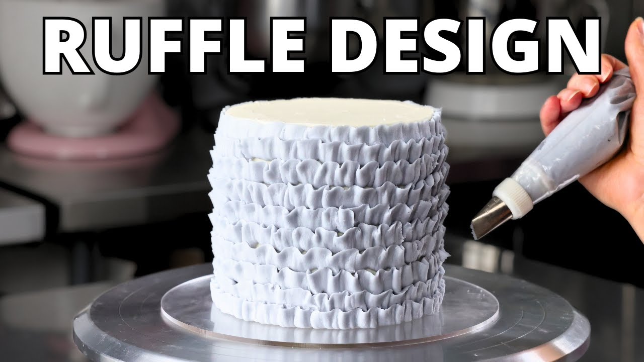 Ruffle Cake Design | Easy One Technique Buttercream Cake - YouTube