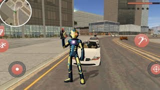 Black Superhero Iron Stickman Rope Hero Mafia Android Gameplay screenshot 2