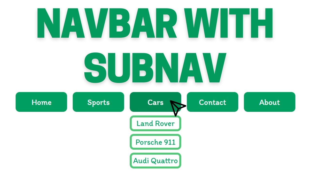 Navbar with Sub-navs | Ideas | HTML & CSS - YouTube