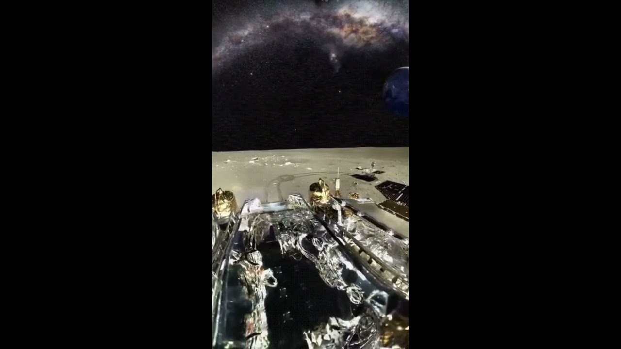 Взгляд на Землю и Млечный путь с Луны.