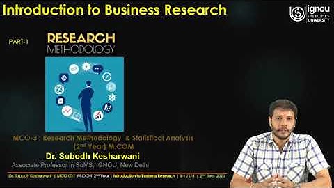 IGNOU Live Session on "Introduction to Business Research" for MCO-03, M.Com Students