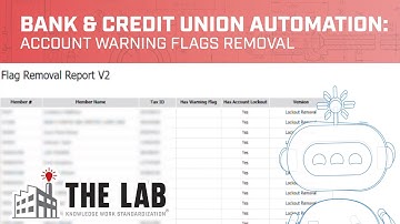 Account Warning Flags & Lockouts Removal AI/Robotic Process Automation - Banks/Credit Unions