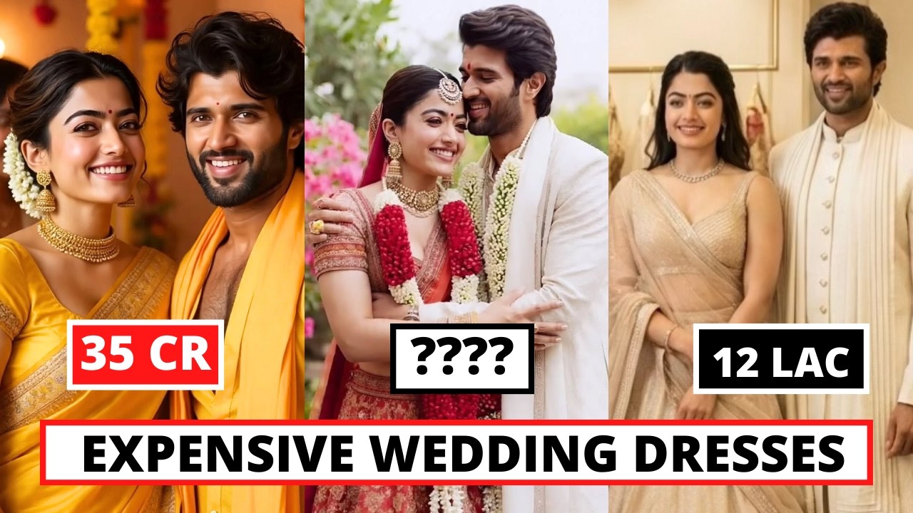 Рашмика Манданна 10 самых дорогих свадебных платьев и их цена, Халди, Менди, Свадьба, Прием