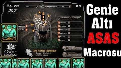 ASAS  Genie Altı Skill Macro Ayarı A4tech x7 #MacroTV