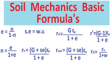 Soil Mechanics Basic Formula