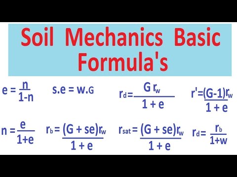 Soil Mechanics Basic Formulas