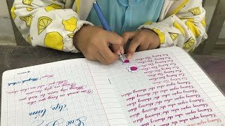 Nét bút tuyệt đẹp 05 và T02 qua bài viết bé 8 tuổi| Luyện chữ đẹp Cần Giuộc