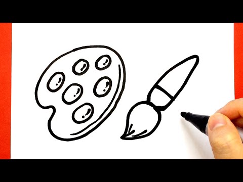 Como Desenhar Pincel e Aquarela - desenhos fáceis
