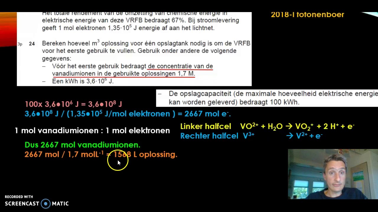 Fotonenboer, vwo examen scheikunde 2018-I vraag 22 t/m 27 - YouTube