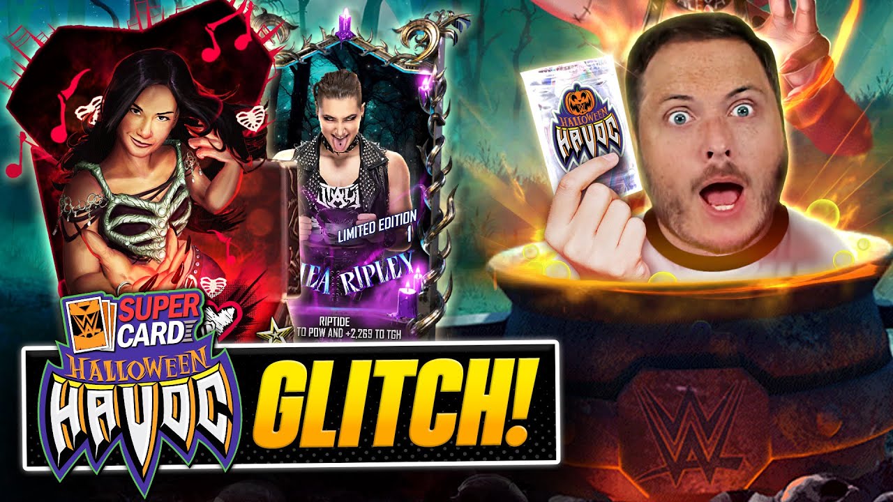 Smashing HALLOWEEN HAVOC for RHEA RIPLEY in 1 Video! Crazy Rewards GLITCH!? | WWE SuperCard