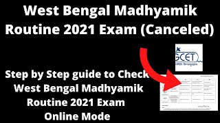 West Bengal Madhyamik Routine 2021 Exam (Canceled) - How to Check West Bengal 2021 Time Table, Exam