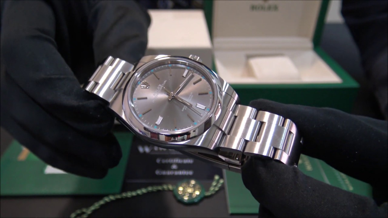 rolex oyster perpetual 39 rhodium dial