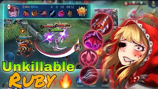 Unkillable Ruby Gameplay! Build & Emblem | Top Global Ruby Mythic tier | Mobile Legends Bang Bang