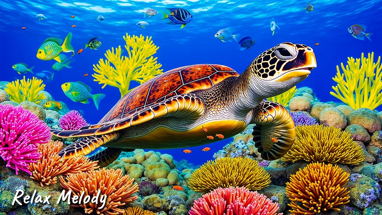 Healing Piano Music 🐠 Stop Overthinking & Sleep Better 🐬 Underwater Coral Reef Ambience